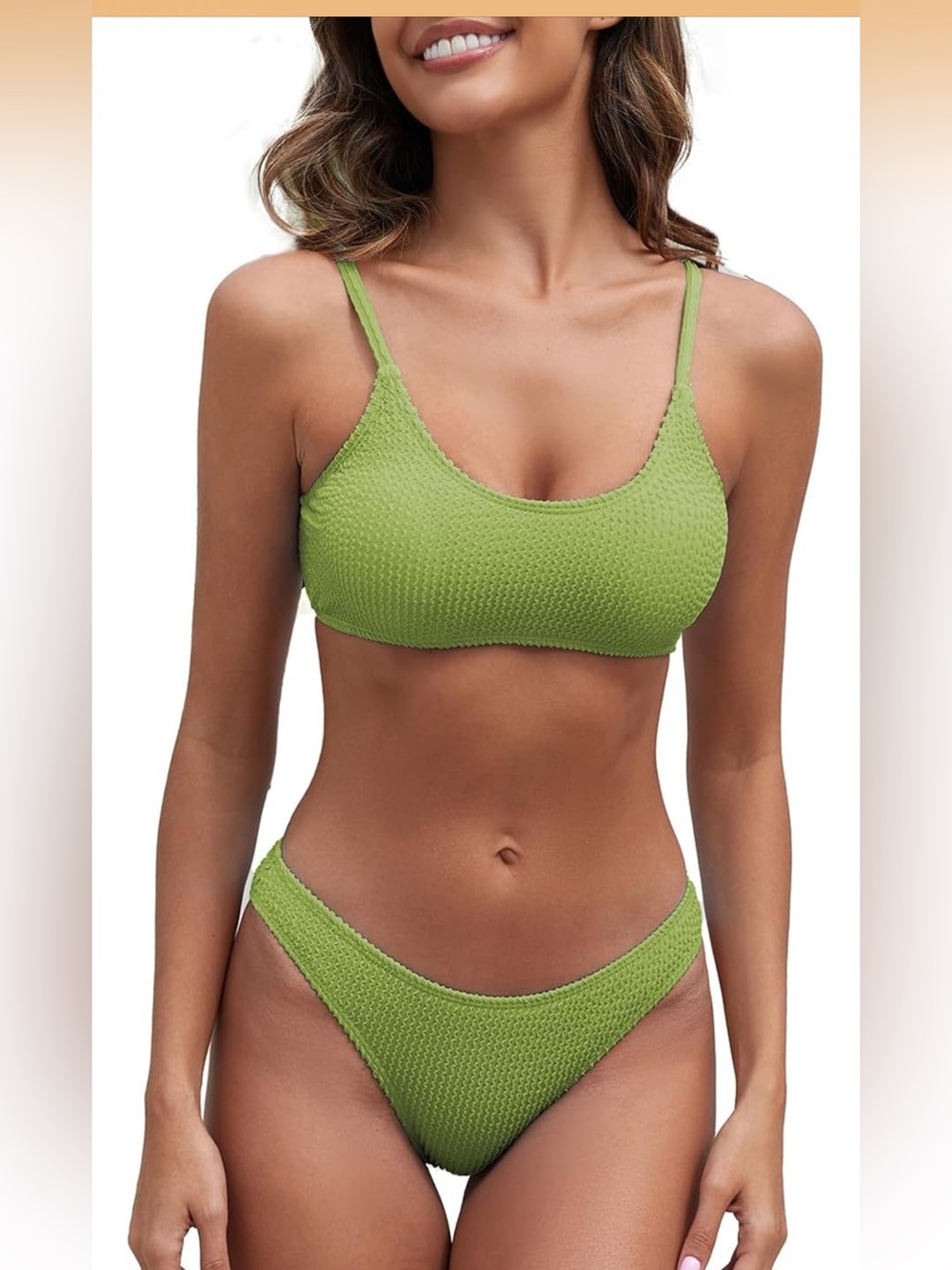 Textured Olive Green Bikini Set nwot new